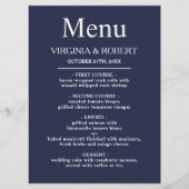 Elegant Navy Blue | Minimale bruiloft Programmakaart (Voorkant)