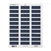 Elegant Navy Blue Minimalist Script Simple Address Etiket (Full Sheet)