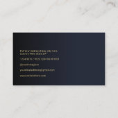 Elegant Navy Blue Modern Gold Line Professional Visitekaartje (Achterkant)