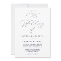 Elegant Navy Blue Modern Minimalist Wedding