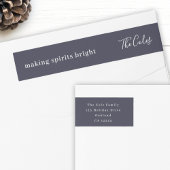 Elegant Navy Blue Modern Minimum Return Address