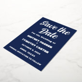 Elegant Navy Blue Modern QR Code Foto Folie Uitnodiging (Gedraaid)