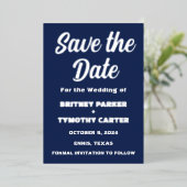 Elegant Navy Blue Modern QR Code Foto Folie Uitnodiging (Staand Voorkant)