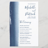 Elegant Navy Blue Modern Wedding Programme (Voorkant)