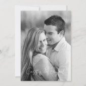 Elegant Navy Blue Moderne foto bruiloft Kaart (Achterkant)