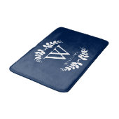 Elegant Navy Blue Monogram Badmat (Gekanteld)