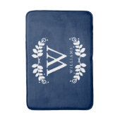 Elegant Navy Blue Monogram Badmat (Voorkant Verticaal)
