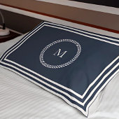 Elegant Navy Blue Monogram met wit Lijst Kussensloop