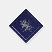Elegant Navy Blue Monogram Names Classic Wedding Servet (Hoek)