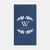 Elegant Navy Blue Monogram Servet (Voorkant)