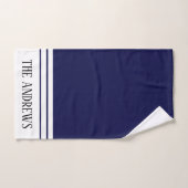 Elegant Navy Blue Monogrammed Name Bad Handdoek (Handdoek)