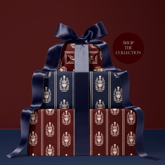 Elegant Navy Blue Nutcracker  Cadeaupapier