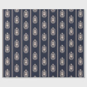 Elegant Navy Blue Nutcracker  Cadeaupapier (Vlak)