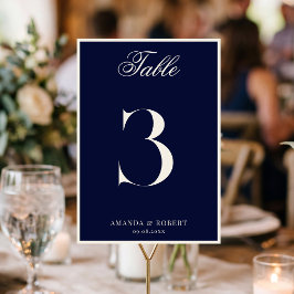 Elegant Navy Blue Old Money Wedding Kaart