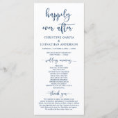 Elegant navy Blue, onze huwelijksceremonie Programmakaart (Voorkant)