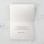 Elegant Navy Blue Oranje Waterverf Floral Bedankkaart (Binnen)