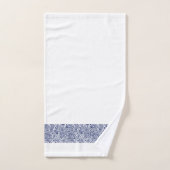 Elegant Navy-Blue Paisley Stripe Bad Handdoek (Handdoek)