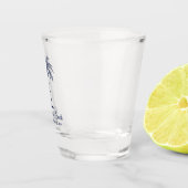 Elegant Navy Blue Palm Tree (geïndividualiseerd) Shot Glas (Rechts)