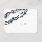 Elegant Navy Blue Pearl Watercolor Modern Wedding  Informatiekaartje (Achterkant)