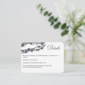 Elegant Navy Blue Pearl Watercolor Modern Wedding  Informatiekaartje (Staand voorkant)