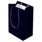 Elegant Navy Blue Personalized Name Gift Bag Medium Cadeauzakje (Achterkant Gekanteld)