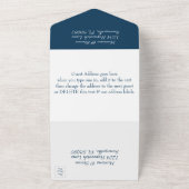 Elegant Navy Blue Photo Wedding Invitation All In One Uitnodiging (Buitenkant)