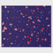 Elegant Navy Blue Pink Hearts Valentine Cadeaupapier (Vlak)