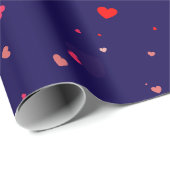 Elegant Navy Blue Pink Hearts Valentine Cadeaupapier (Rol Hoek)