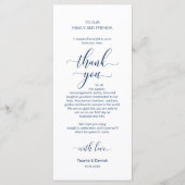 Elegant Navy Blue, plaats-instelling Dank je kaart (Voorkant)