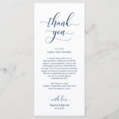 Elegant Navy Blue, plaats-instelling Dank je kaart (Voorkant)