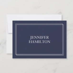 Elegant Navy Blue Place Card Kaart
