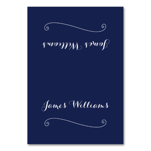Elegant Navy Blue Place Kaarten (Voorkant)