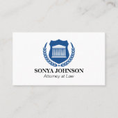 Elegant Navy Blue Professional Attorney Visitekaartje (Voorkant)