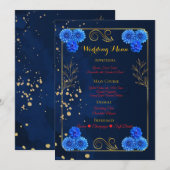 Elegant Navy Blue Reception Menu Template (Voorkant / Achterkant)
