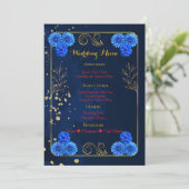 Elegant Navy Blue Reception Menu Template (Staand voorkant)