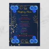 Elegant Navy Blue Reception Menu Template (Voorkant)