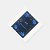 Elegant Navy Blue Reception Table Number Card Servet (Hoek)