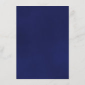 Elegant Navy Blue Reflecting Roos Wedding Details Informatiekaartje (Achterkant)