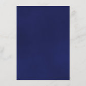 Elegant Navy Blue Reflecting Roos Wedding Details Informatiekaartje (Achterkant)