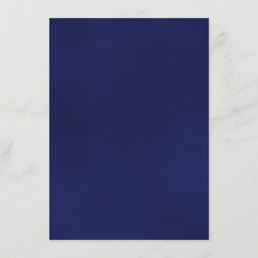 Elegant Navy Blue Reflecting Roos Wedding Details Informatiekaartje (Achterkant)