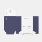 Elegant Navy Blue Religious Cross Boy Baptisme Bedankdoosjes (Uitgevouwen)