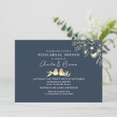 Elegant Navy Blue repetitie diner Kaart (Staand voorkant)