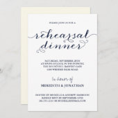 Elegant Navy Blue repetitie diner Kaart (Voorkant / Achterkant)