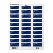 Elegant Navy Blue Return-adres Etiket (Full Sheet)