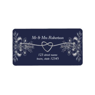 Elegant Navy Blue Return-adres Etiket