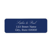 Elegant Navy Blue Return Label (Voorkant)