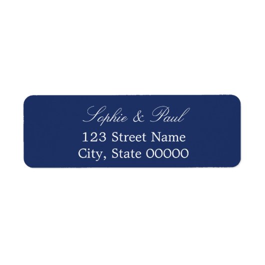 Elegant Navy Blue Return Label (Voorkant)