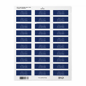 Elegant Navy Blue Return Label (Full Sheet)