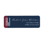 Elegant Navy Blue Return Label (Voorkant)