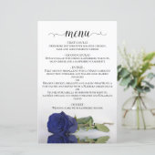 Elegant Navy Blue Roos Budget Wedding Menu (Staand voorkant)